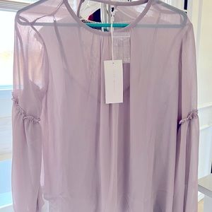 Lavender sheer blouse with cami